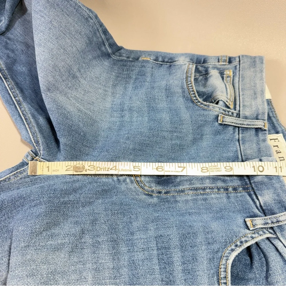 Frank & Eileen “Derry” Blue Denim Straight Leg Frayed Hem Jeans